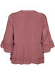 Bluse med 3/4-ermer og volangdetaljer, Rosa, Packshot image number 1