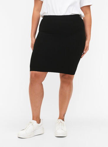 Tettsittende sømløst skjørt, Black, Model image number 2