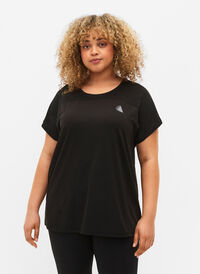 Trenings T-skjorte med rund hals, Black, Model