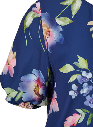 Blomstret bluse med vaffelsøm, Blueprint Flower AOP, Packshot image number 2
