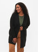 Ribbestrikket cardigan med lommer, Grå, Model image number 0