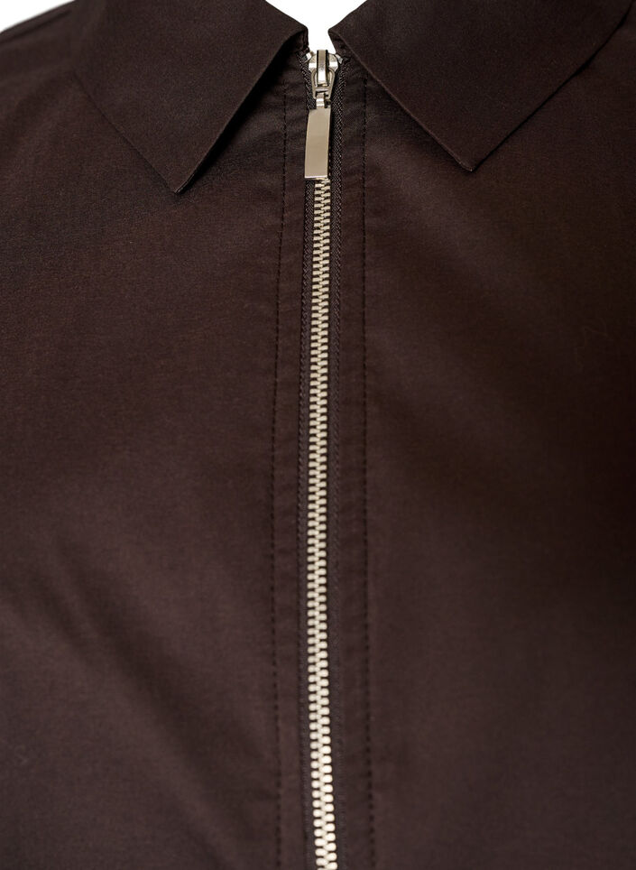 Kort skjorte med to-veis glidel&aring;s, Brun, Packshot image number 2