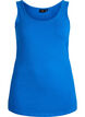Ensfarget basic topp i bomull, Bl&aring;, Packshot image number 0