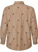 Stripete skjorte med broderte blomster, Brun, Packshot image number 1