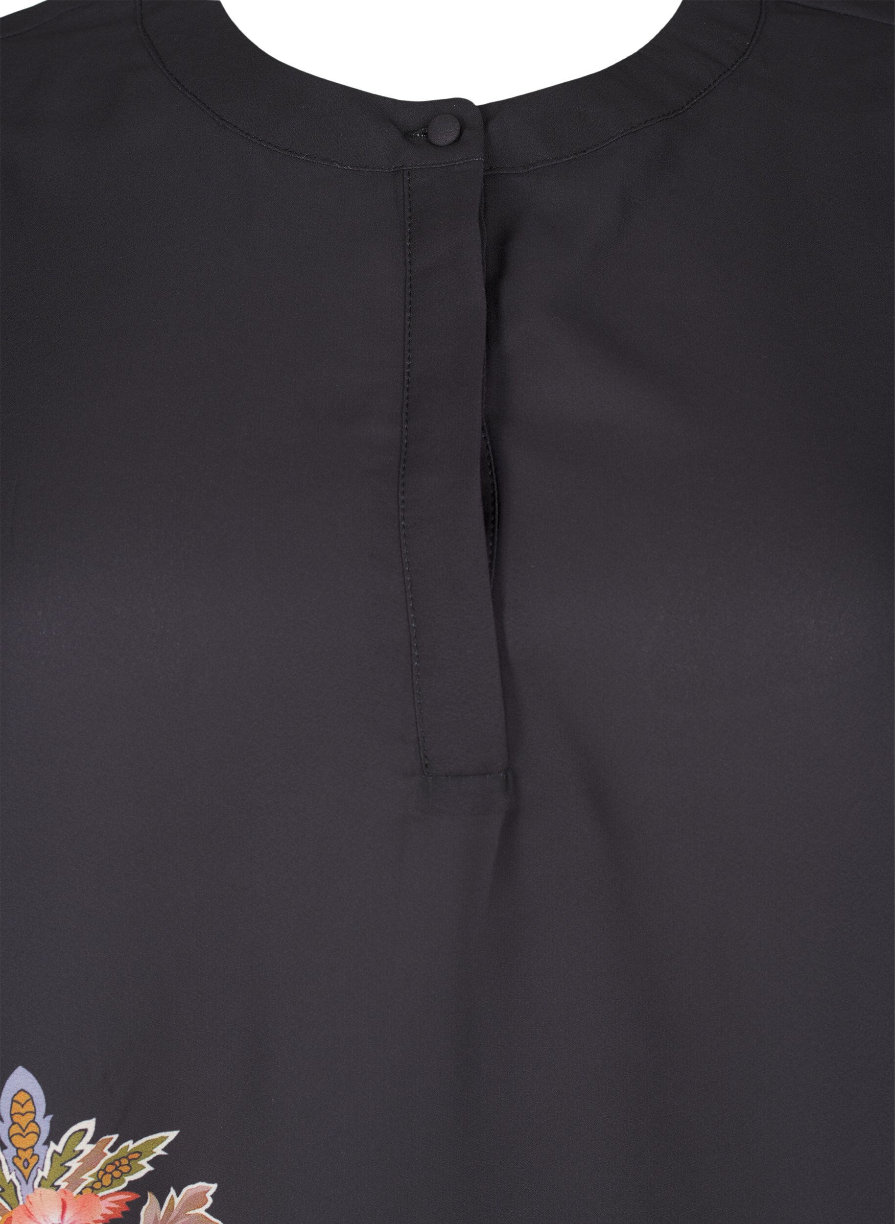 Zizzi Bluse med paisleym&oslash;nster, Black Paisley, Packshot image number 2