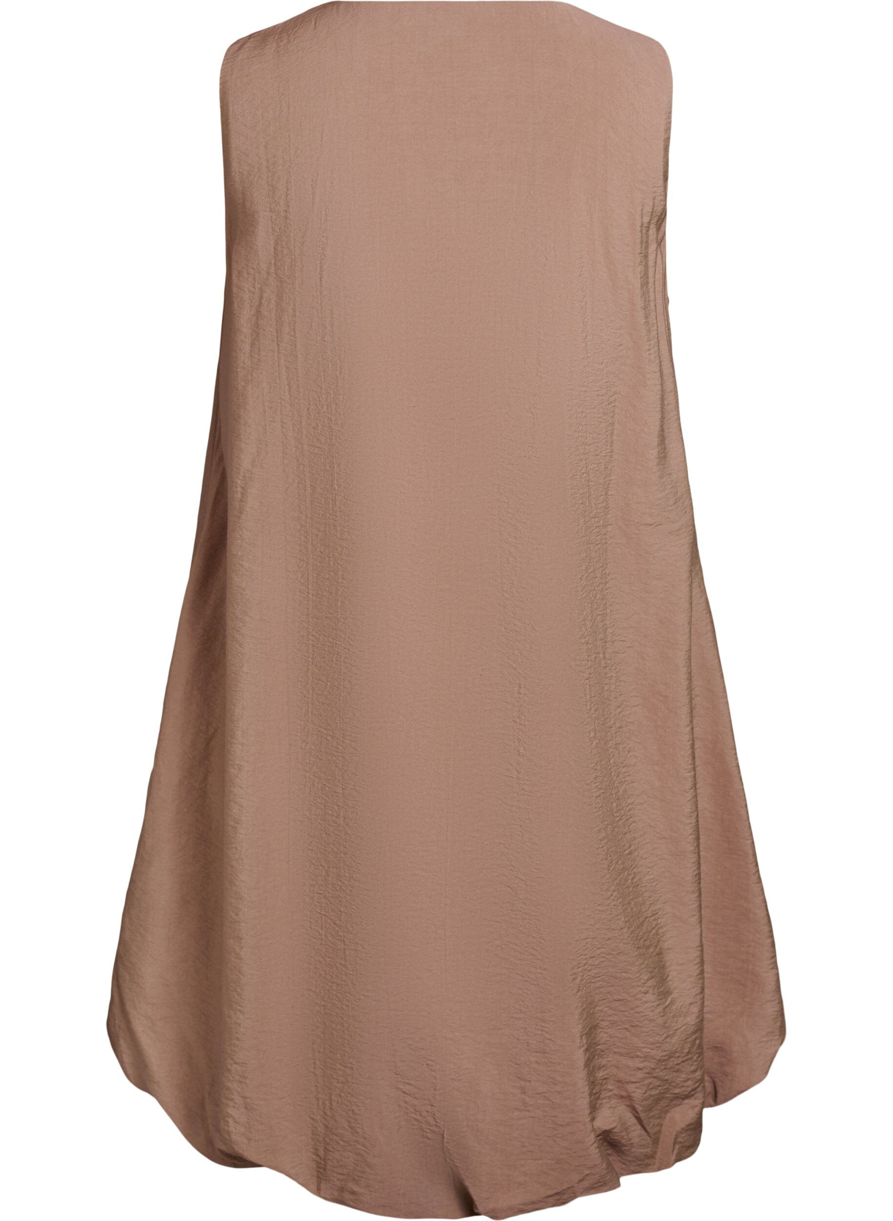 Zizzi Knelang ballongkjole med lommer, Brun, Packshot image number 1