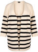 Langstrikket stripet cardigan, Birch w/Black, Packshot image number 0