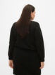 Ensfarget bluse med tekstur, Black, Model image number 1