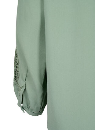 Bluse med lange ermer og heklede detaljer, Green Bay, Packshot image number 4