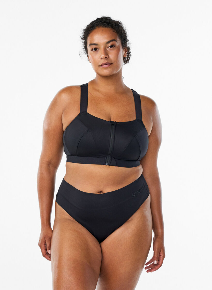 2-pakning usynlige G-streng treningstruser, Svart, Model image number 0