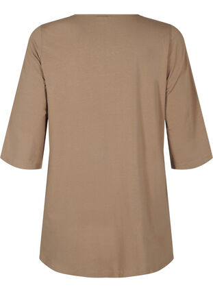 Zizzi A-formet tunika med 3/4-ermer, Shitake, Packshot image number 1