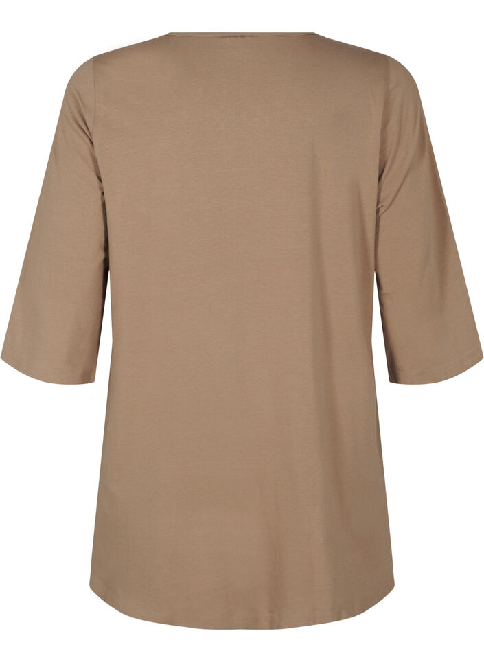 A-formet tunika med 3/4-ermer, Shitake, Packshot image number 1