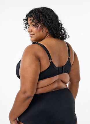 Zizzi Heldekkende BH med blonder, Black, Model image number 1