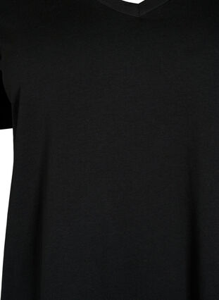 T-skjorte med V-hals, 2 stk, Black / Black, Packshot image number 2