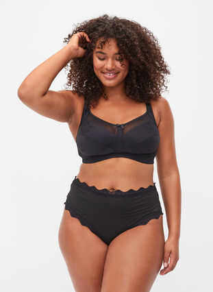 Zizzi BH med mesh detaljer, Black, Model image number 2