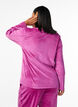 Velourbluse med v-hals, Boysenberry, Model image number 1