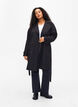 Trenchcoat med belte og slisse, Black, Model image number 3