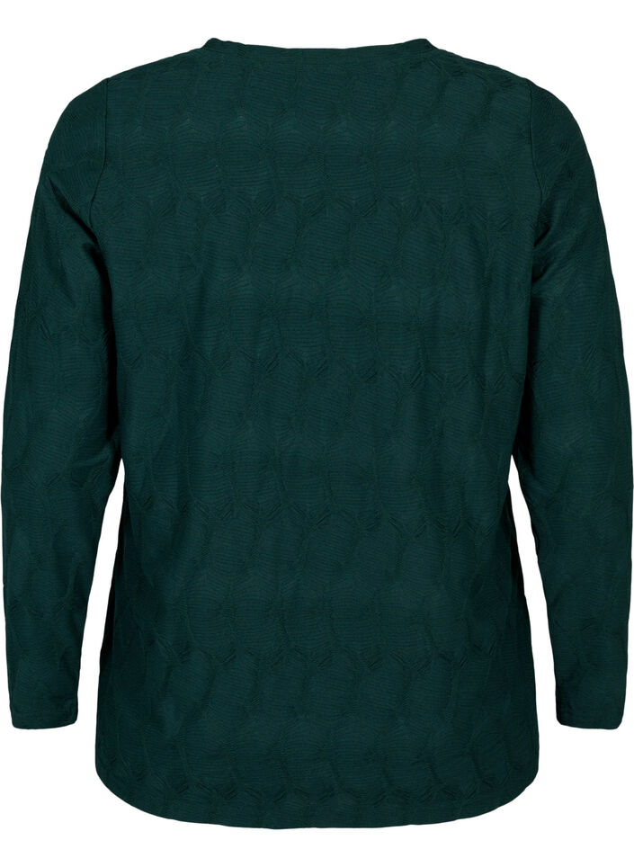 FLASH - Langermet bluse med struktur, Scarab, Packshot image number 1