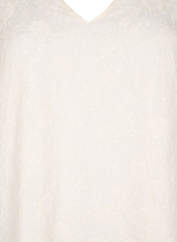 Kort festkjole med paljetter, Vanilje, Packshot image number 2