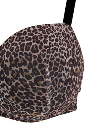Zizzi Formstøpt BH med leopardmønstret mesh, Brun, Packshot image number 2