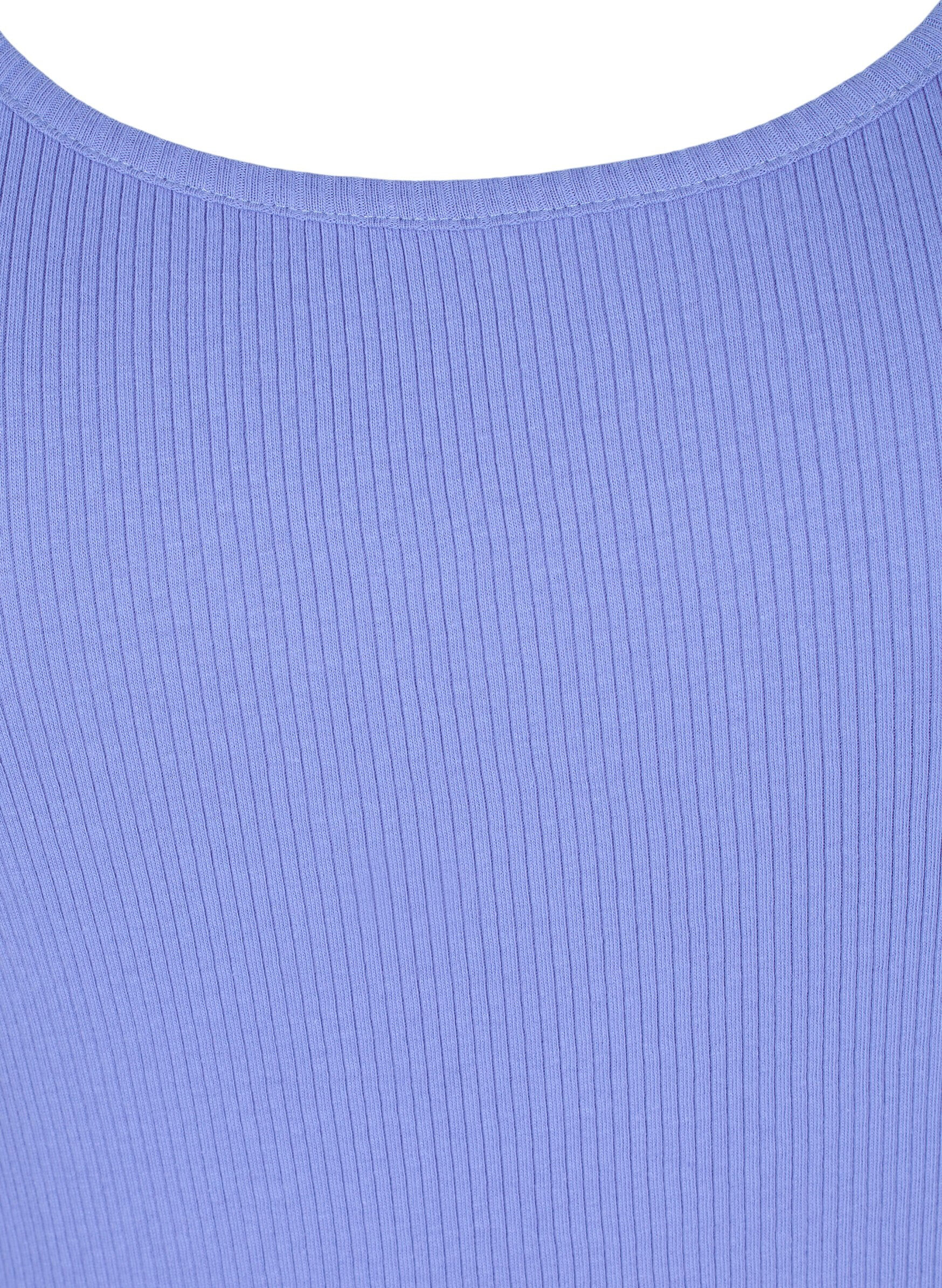 Zizzi Basis tanktopp i en ribbet struktur, 2 stk., Ultramarine/White, Packshot image number 2