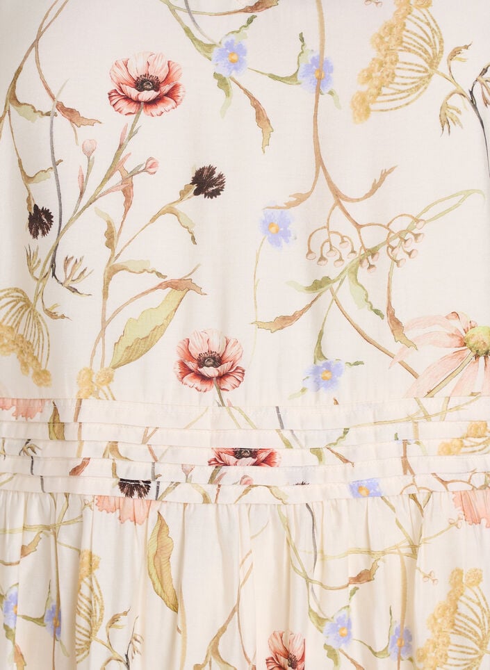 Blomstret midikjole med A-form, Birch Flower AOP, Packshot