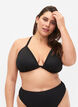 Ensfarget trekantbikini, Svart, Model image number 0