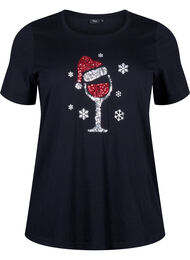 Jule-t-skjorter i 100% bomull, Black w. Wine
