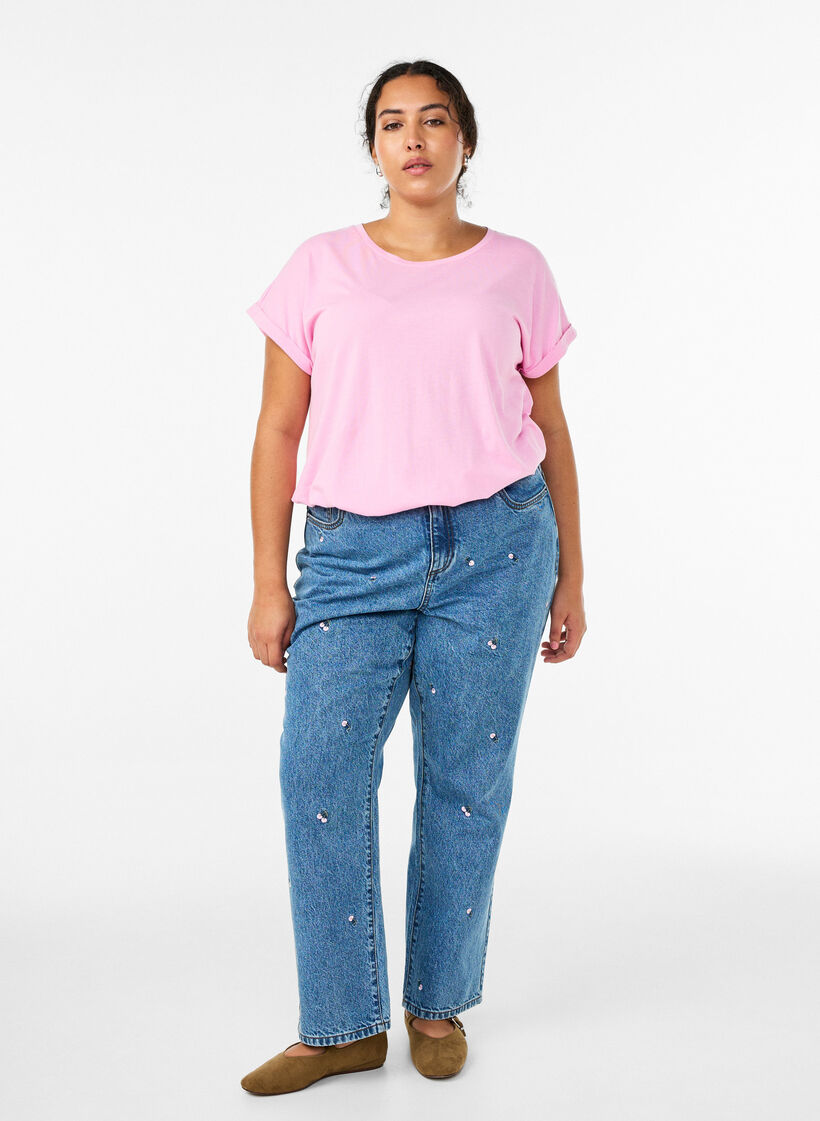 2-pakning kortermede T-skjorter, Rosa, Model image number 1