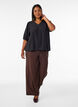 Viskosebluse med V-hals, Svart, Model image number 1