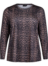 Langermet treningstopp med leopardtrykk, Leo AOP