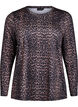 Langermet treningstopp med leopardtrykk, Brun, Packshot image number 0