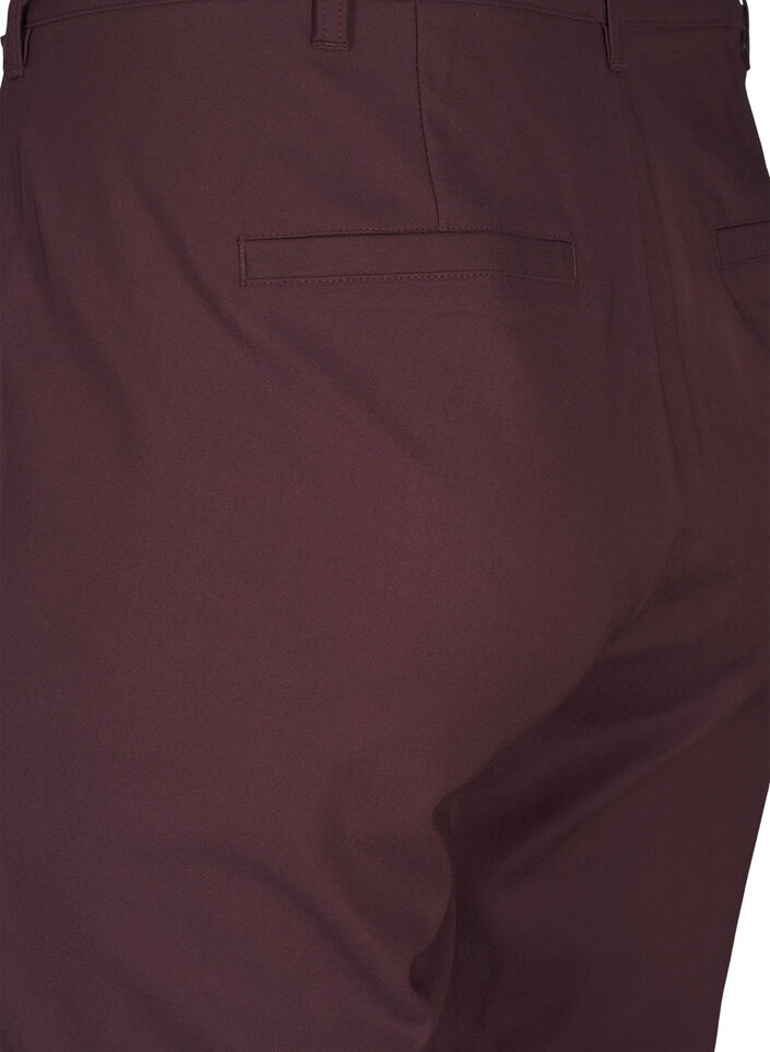 Bukser med høy midje og rette ben, Mørk Bordeaux, Packshot image number 3