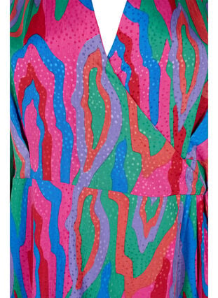 Mønstrete omslagskjole med lange ermer, Colorfull Art Print, Packshot image number 2