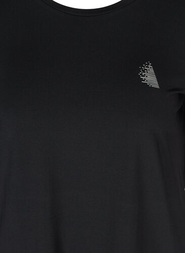 T-skjorte til trening med mesh, Black, Packshot image number 2