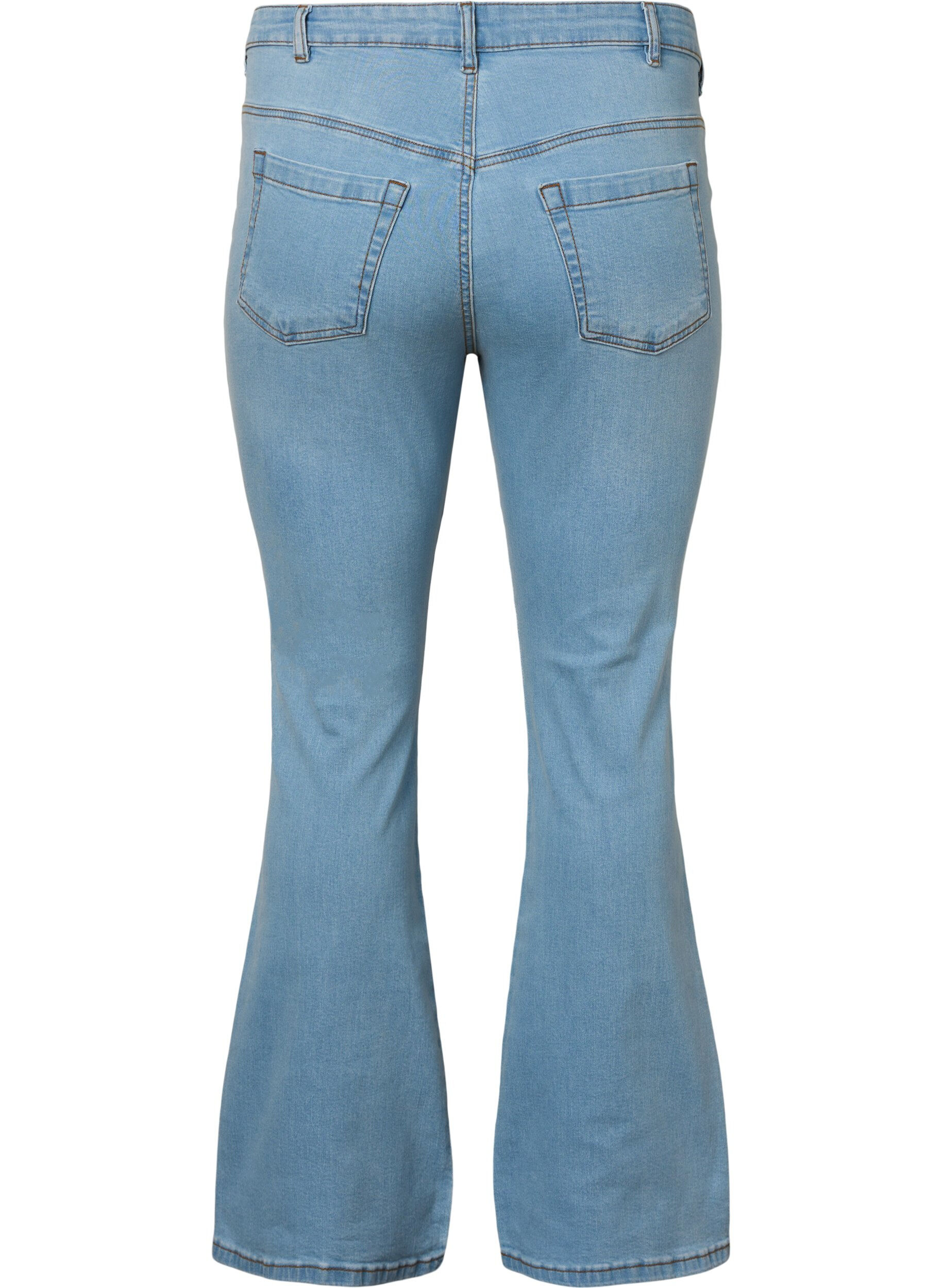 Zizzi Ellen bootcut jeans med h&oslash;yt liv, Bl&aring;, Packshot image number 1
