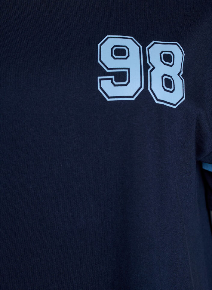 Kort T-skjortekjole med sporty detaljer, Bl&aring;, Packshot image number 2