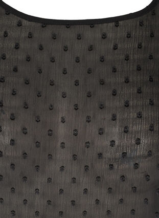 Langermet mesh bluse med prikker, Black, Packshot image number 2