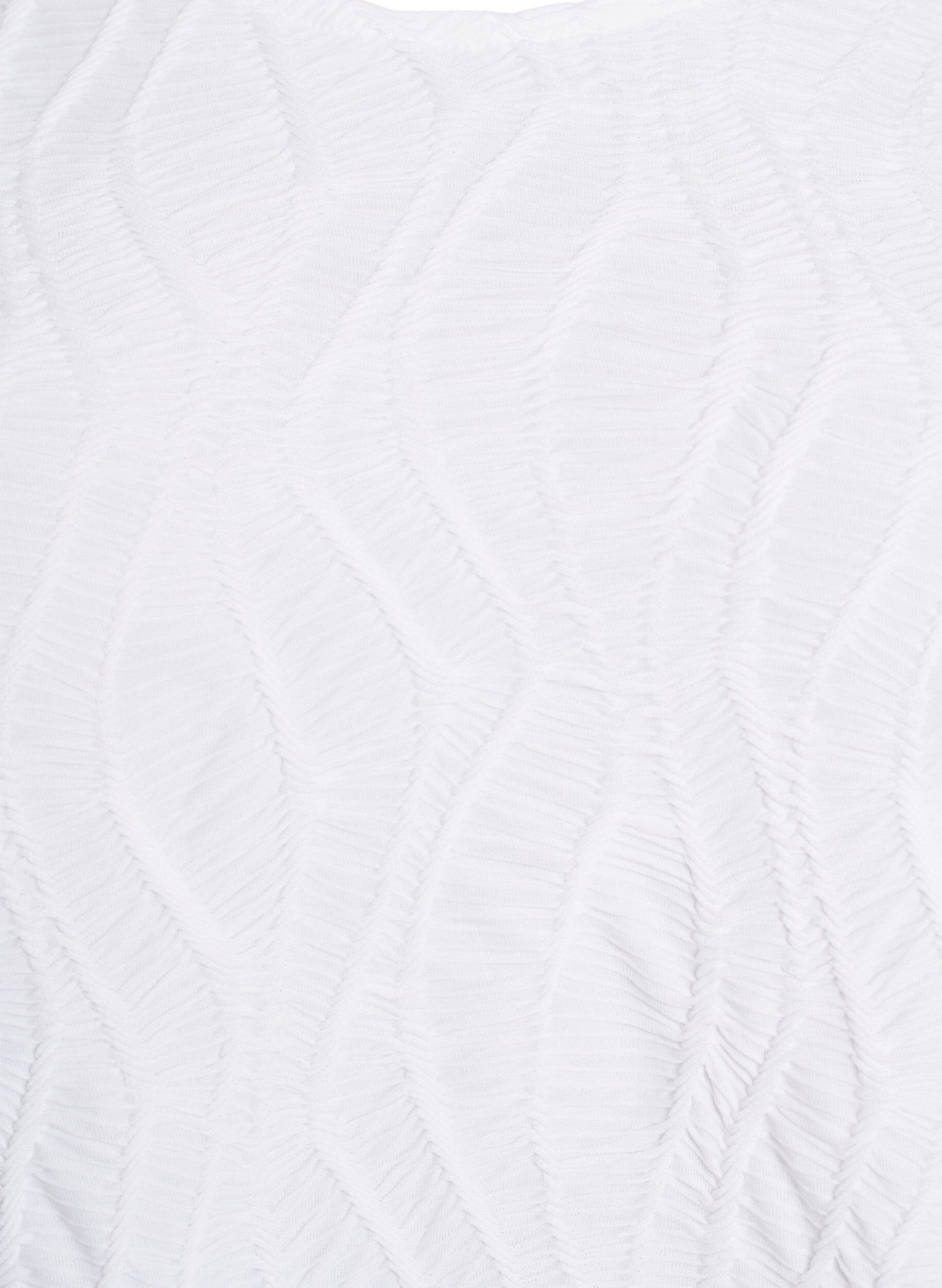 Zizzi Bluse med tekstur og 3/4-ermer, Hvit, Packshot image number 2
