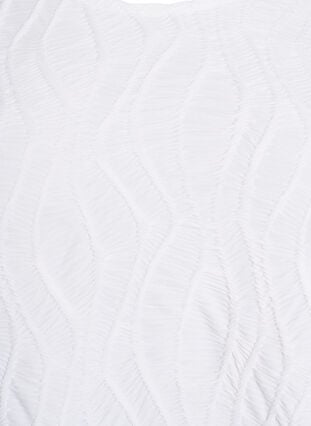 Zizzi Bluse med tekstur og 3/4-ermer, Hvit, Packshot image number 2