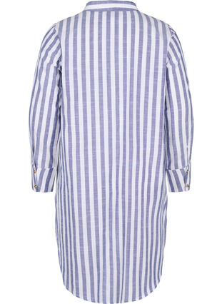 Lang stripete skjorte i bomull, Blue Y/D, Packshot image number 1