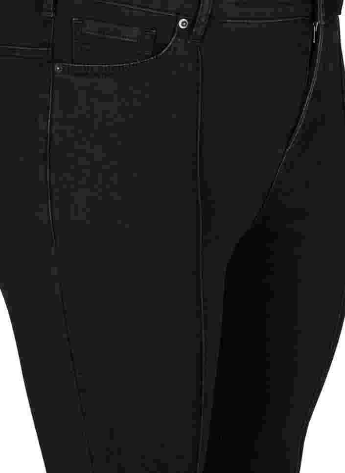 Super slim Amy jeans med en stilig kant, Black, Packshot image number 2