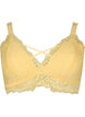 Bralette med stringdetaljer og myk vattering, Pale Banana ASS, Packshot image number 0