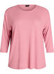 Jersey bluse med 3/4 ermer, Rosa, Packshot image number 0
