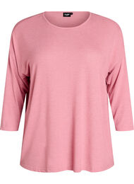 Jersey bluse med 3/4 ermer, Rosa