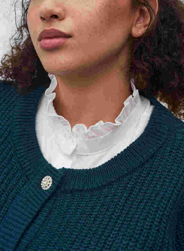 Løs skjortekrage med volangkant, Bright White, Model