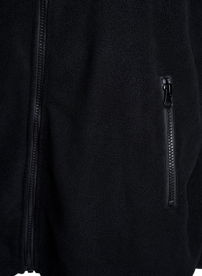 Fleecejakke med lommer, Svart, Packshot image number 3