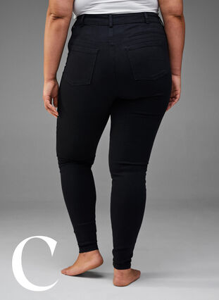 Supersmale jeans med høy midje, Black, Model image number 7