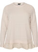 Bluse med struktur og volangkant, Vanilje, Packshot image number 0