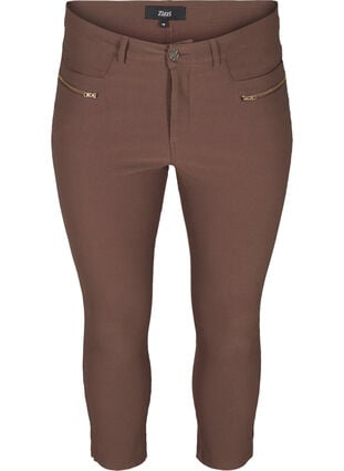 Cropped bukser med glidelåsdetaljer, Shopping Bag, Packshot image number 0